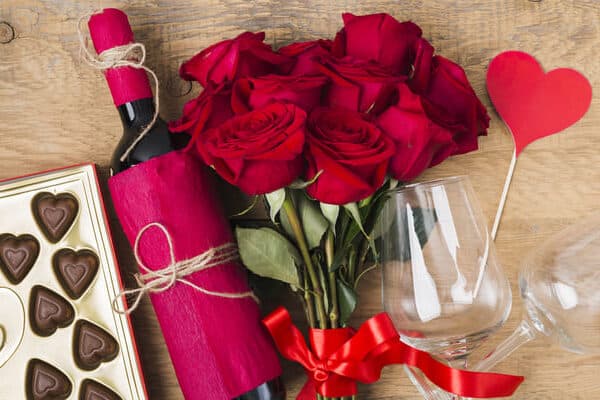 San Valentín: Roser, hjerter og sjokolade